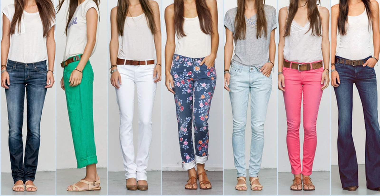 Цветные джинсы женские с чем носить